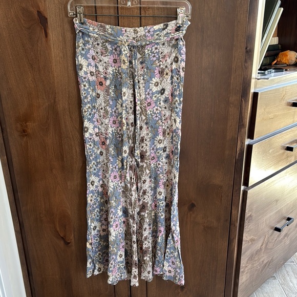 Blue B Pants - Blue B Floral Bell Bottom Pants with Tie Waist